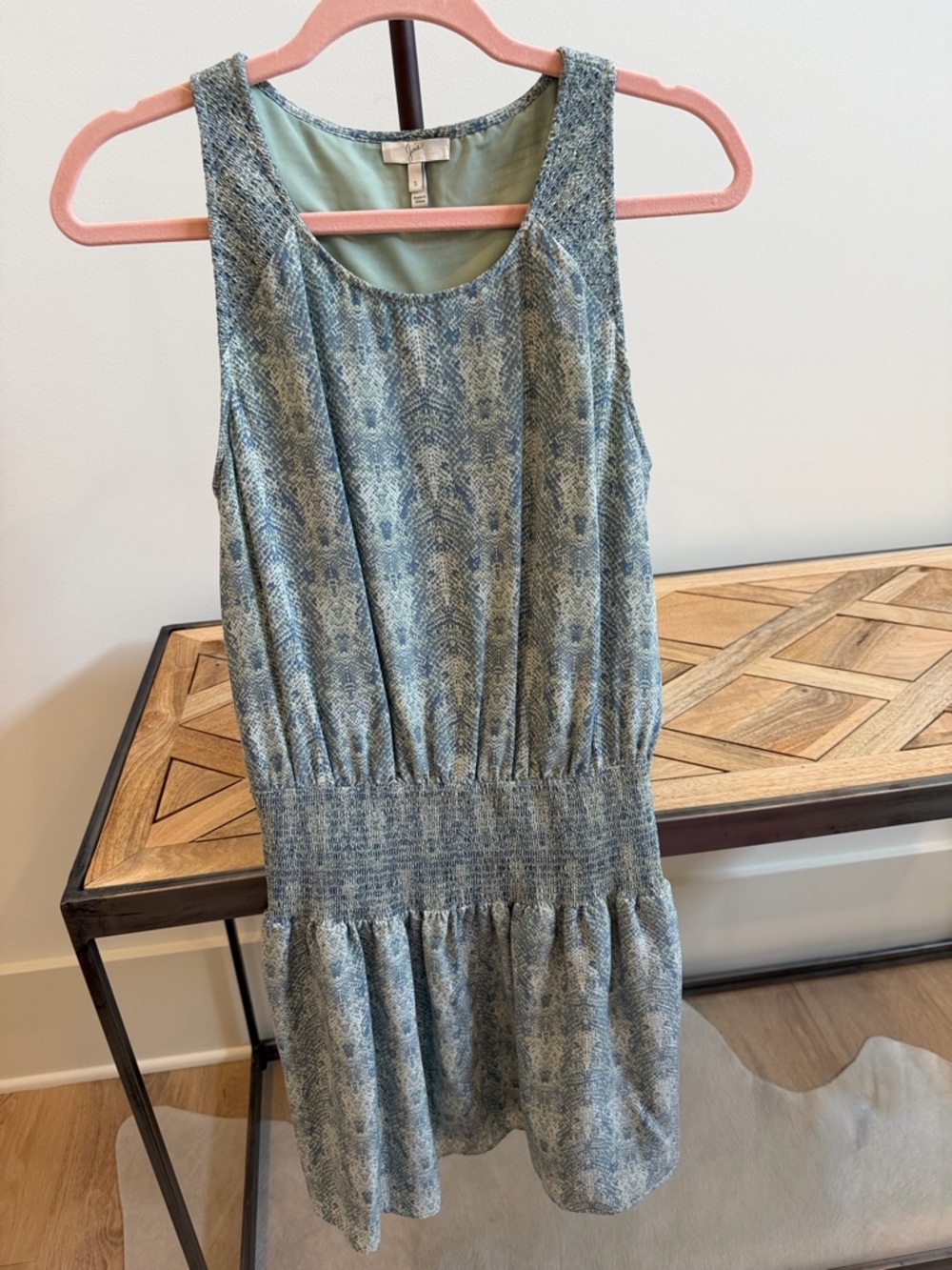 Joie Light Blue Patterned Sleeveless Mini Dress